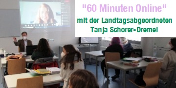 "60 Minuten Online" – Landtagsabgeordnete Tanja Schorer-Dremel steht angehenden Erzieher*innen im virtuellen Austausch Rede und Antwort Die angehenden Erzieher*innen im Online-Austausch mit der Landtagsabgeordneten Tanja Schorer-Dremel
